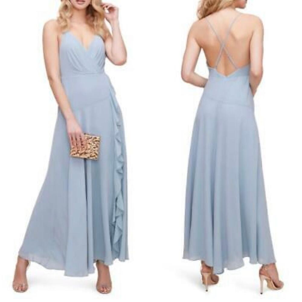 ASTR Holland Ruffle Spaghetti Faux Wrap Maxi Dress - Picture 1 of 11